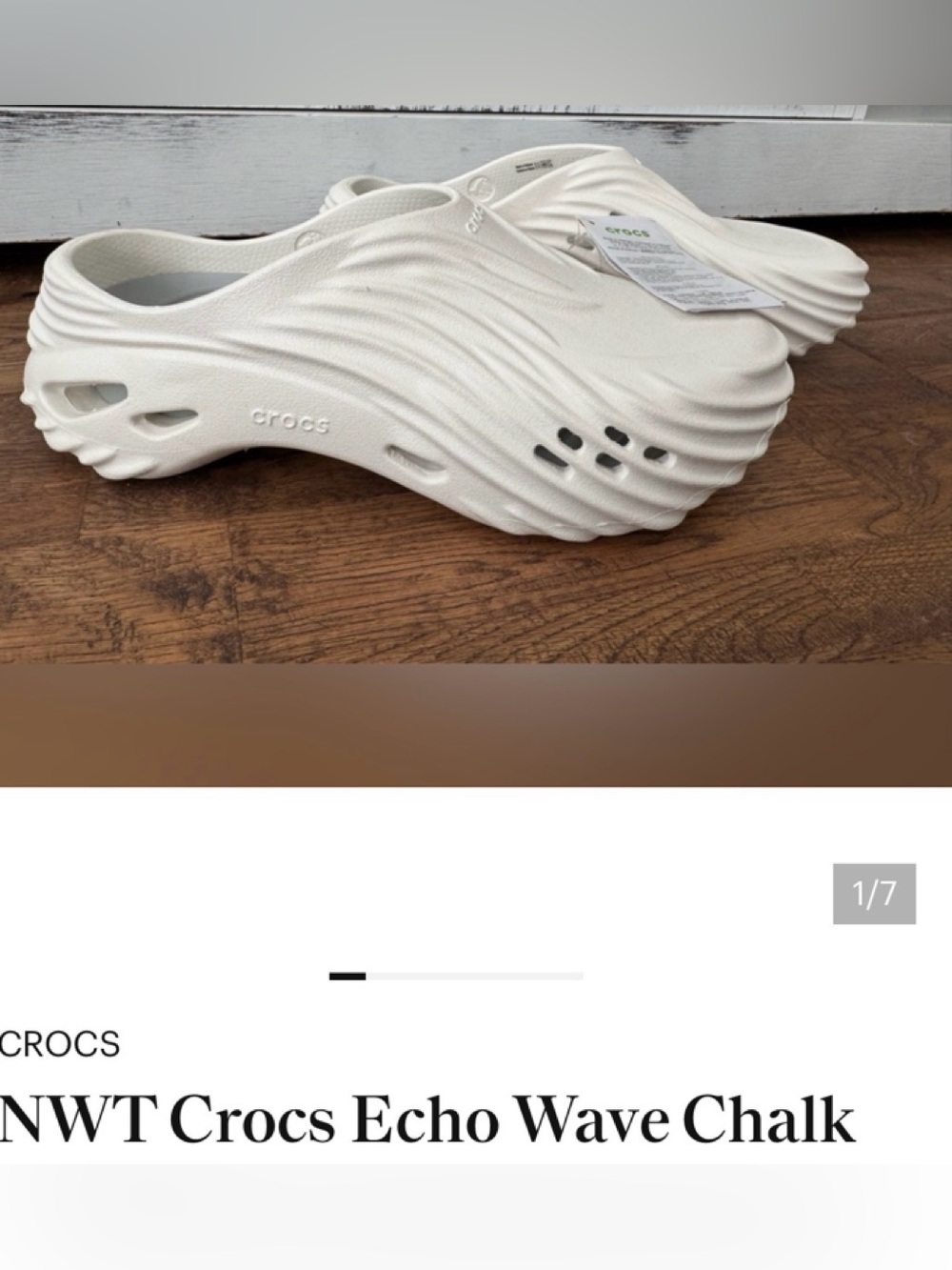 Crocs NWT Echo Wave Clog in Chalk - Men size 8